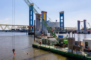 Neubau der Kattwykbrücke in Hamburg mit Kampfmittelsondierung
