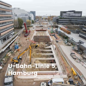 Baustelle, Bau der U-Bahn-Linie 5, EGGERS-Gruppe, Eggers Tiefbau, Eggers Umwelttechnik, Hamburg