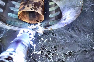 Spüldüse des Multitools spült Sediment am Meeresboden frei. Unterwasserarbeiten von EGGERS Marine Service zur Erkundung und Kampfmittelbergung im Rahmen der Entsorgung von Munitionsaltlasten in Nord- und Ostsee (Pelzerhaken Nord).